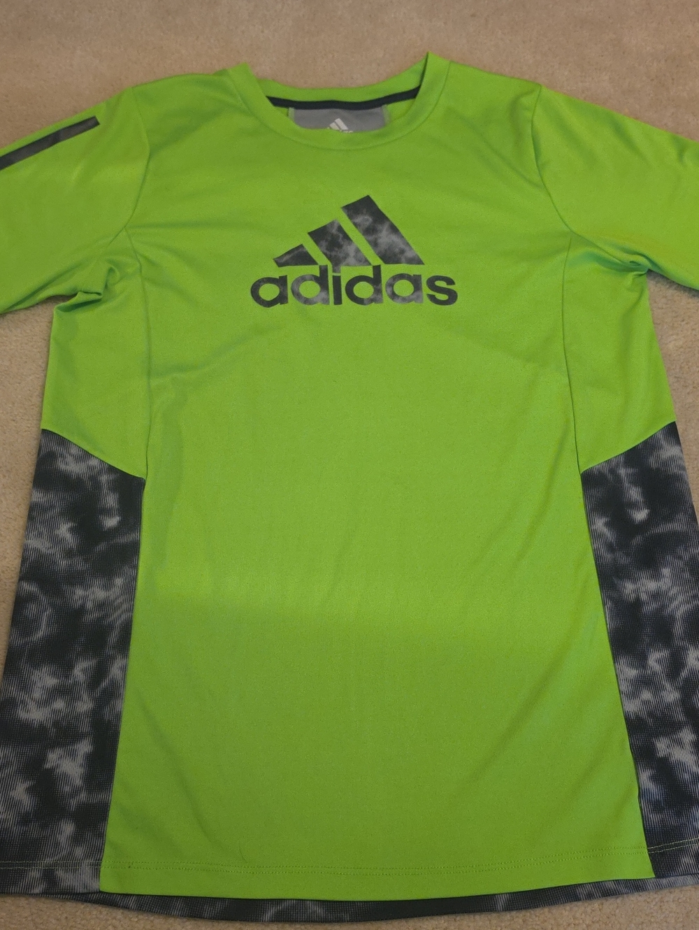 adidas Lime Green Athletic Shirt with Charcoal Accents